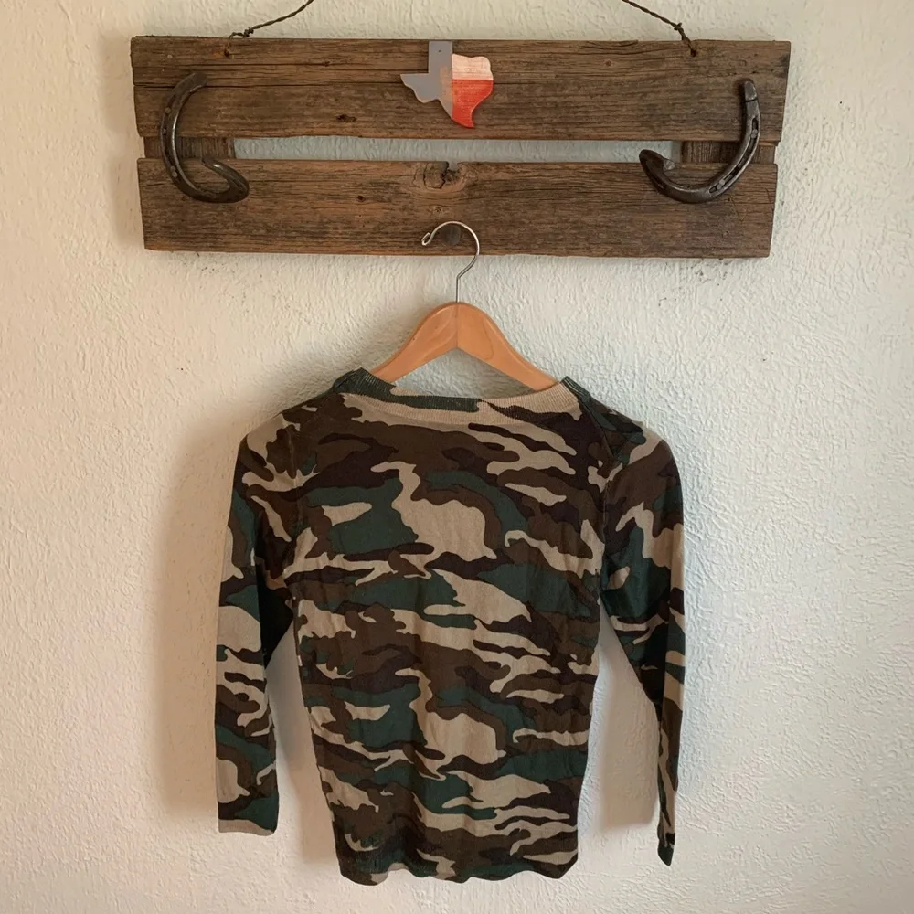J. Crew lightweight merino wool camo sweater